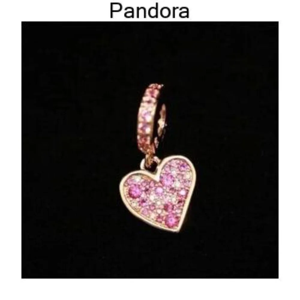 Pandora Pink Crystal Heart Bracelet Charm